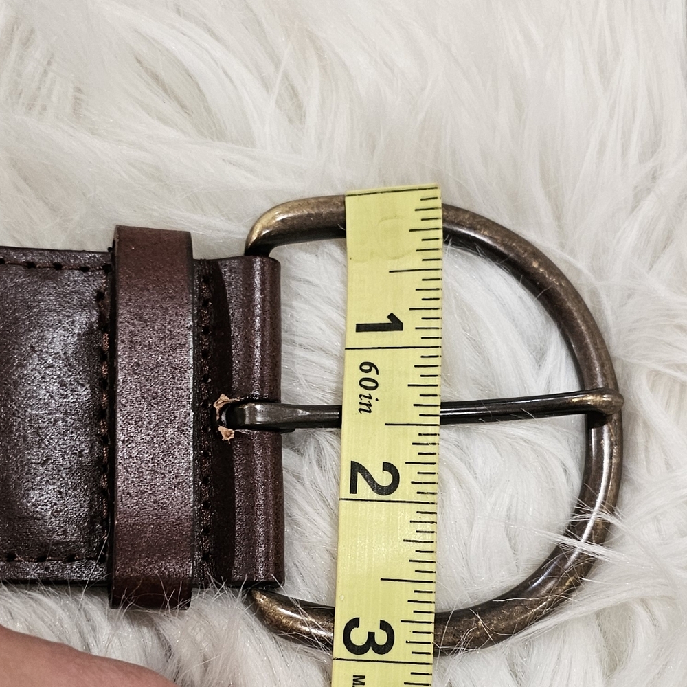 Western Bohemian Brown Leather Wide Braided  Buckle Belt - Picture 5 of 8
